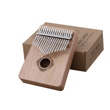 Load image into Gallery viewer, 17-Key Mahogany Kalimba African Thumb Piano with instructions, tuning hammer