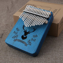 Load image into Gallery viewer, 17-Key Mahogany Kalimba African Thumb Piano with instructions, tuning hammer