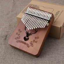 Load image into Gallery viewer, 17-Key Mahogany Kalimba African Thumb Piano with instructions, tuning hammer