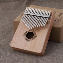 Load image into Gallery viewer, 17-Key Mahogany Kalimba African Thumb Piano with instructions, tuning hammer