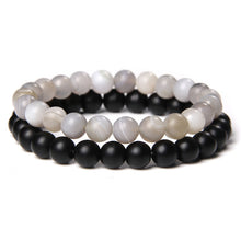 Load image into Gallery viewer, Men's Natural Rectangle Tiger Eye Stone Bead 2-Bangle Set, Handmade