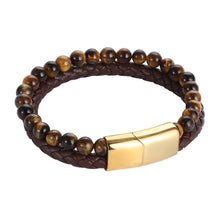 Load image into Gallery viewer, Men's Yellow Tiger Eye Bracelet