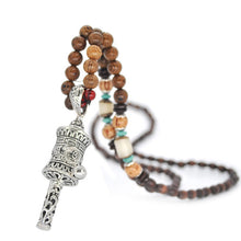 Load image into Gallery viewer, Handmade Nepal Mala Wood Beads Necklace & Pendant. Free shipping!