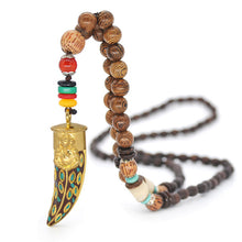 Load image into Gallery viewer, Handmade Nepal Mala Wood Beads Necklace & Pendant. Free shipping!
