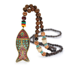 Load image into Gallery viewer, Handmade Nepal Mala Wood Beads Necklace & Pendant. Free shipping!