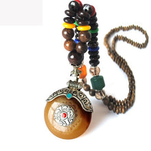 Load image into Gallery viewer, Handmade Nepal Mala Wood Beads Necklace & Pendant. Free shipping!