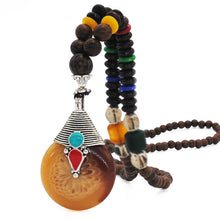 Load image into Gallery viewer, Handmade Nepal Mala Wood Beads Necklace & Pendant. Free shipping!