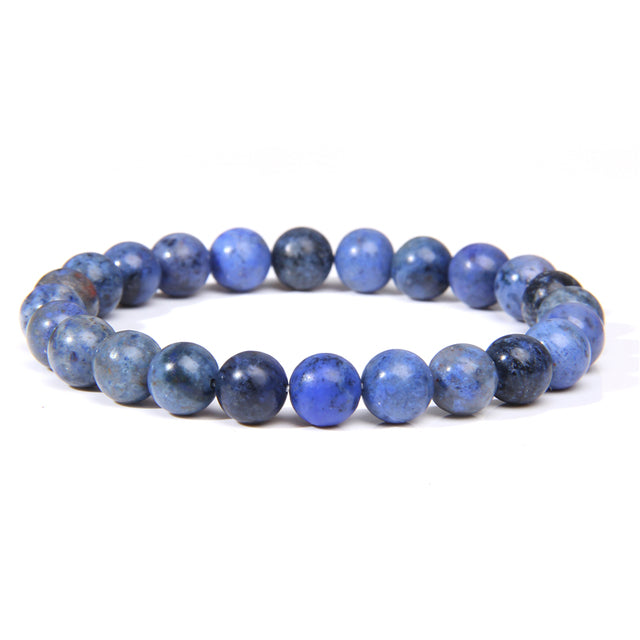 Handmade Stretch Natural Agate Lava Stone Black Reiki Chakra  Beads Bracelets for Men and Women